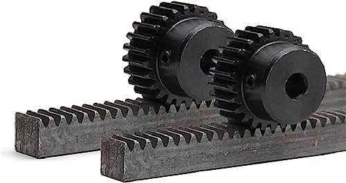 Engrenage de transmission, pignon en spirale 2pcs Engrenage droit avec crémaillère 10x10x500mm 1M 16T Pignon 1 Module 45 Acier Métallique Pignon...