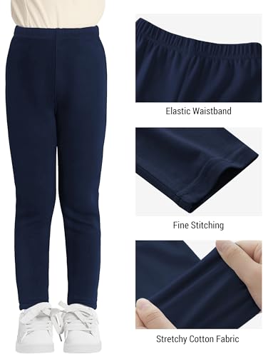 VOGRYE 2 Pack Girls Leggings Thick Cotton Leggings for Kids Full Length Pants Stretchy2