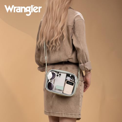 Image of Wrangler Clear Bag for Stadium Events Crossbody Purse for Concerts, Sports | Stadium Approved Clear Bag for Sports,Concerts|See Through Bag|0.4mm Thickened PVC|Waterproof|Lightweight