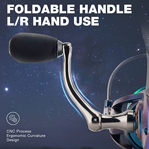 Haut Ton Spinning Reel Galaxy At 1000 Series Advanced Version,Full Matel Farme,5+1Bb Stainless Ball Bearing,23Lb Max Drag Fishing Reels, For Medium Inshore&Offshore Saltwater ,Freshwater ,Ice Fishing #TOP3