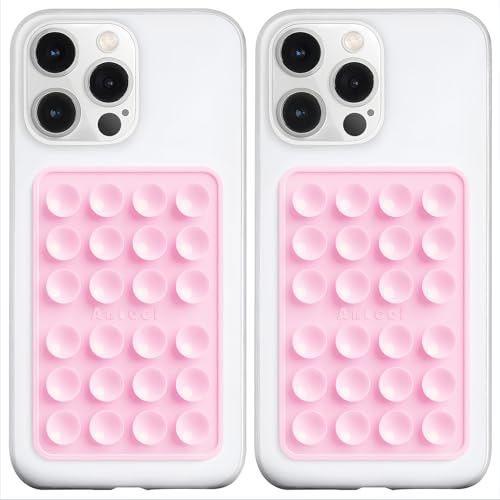 Image of PKYAA Silicone Suction Phone Case Adhesive Mount, Upgraded Super Strong Grip, Durable, Easy to Use, Hands-Free Sticky Phone Holder for Selfies, Tiktok Videos, 2.56 inchx3.94 inch (LPK&LPK)