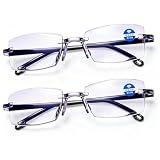 2 Stück Brille Die Sich Automatisch Der Sehstärke Anpasst, Intelligente Zoom Lesebrille mit Blaulichtfilter, Smart Glasses für Damen & Herren, sowie als Smart Glasses für Kurz- und Weitsichtige