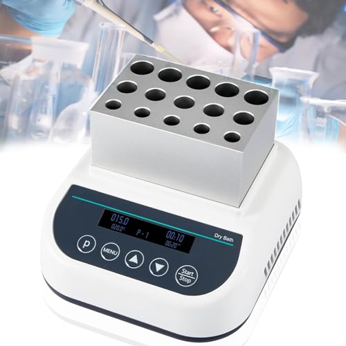 Incubadora digital termostática de baño seco, temporizador programable con bloque de calefacción de 35 x 2 ml para un calentamiento preciso de muestras