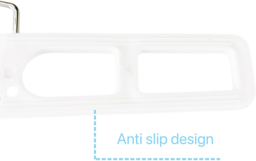 12 Pack White Premium Plastic Skirt Hangers, Space Saving Pant Set With Clamp, Shorts With Locking Clasp, Multipurpose Jean Set (12)
