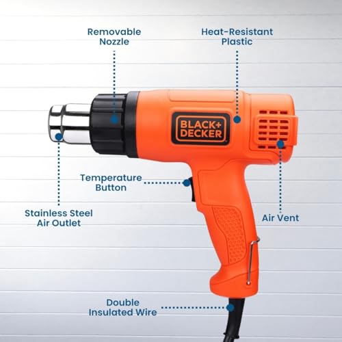 Image of SMART PACK Heat Gun for Shrink Wrapping, Drying Paint Coats, Remelting Adhesives, Candle Making | Dual Temperature Controller | High Speed Heat Shrink | Hot Air Gun and Bolts | SPS 750 Pack of 1
