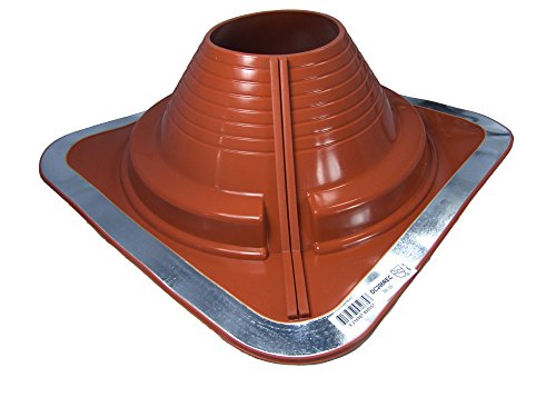 Black Friday Clearance #6 (DC206REC) DEKTITE Square Base Combo Pipe Flashing Boot: RED High Temp Silicone Square Base Flexible Pipe Flashing Dektite