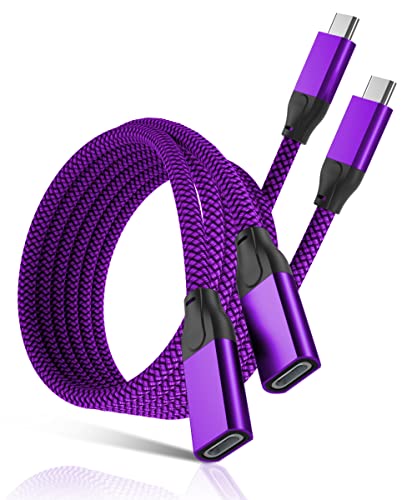 Lowest Price USB Type C Extension Cable 6.6FT 2-Pack,USB-C 3.1 Gen2 10Gbps Female to USBC Male Adapter,(Thunderbolt 3 Compatible) Extender Cord for Nintendo Switch,MacBook Pro,Mac Air,Surface Go,Oculus Quest Link