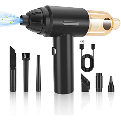 zerotop 3-in-1 Compressed Air Duster, Keyboard Cleaner, Mini Vacuum, 75000RPM Electric Air Cleaner Blower, Alternative to Canned Air Duster, 6000mAh Handheld Cordless Air Blower Air Can Spray Blower Cover