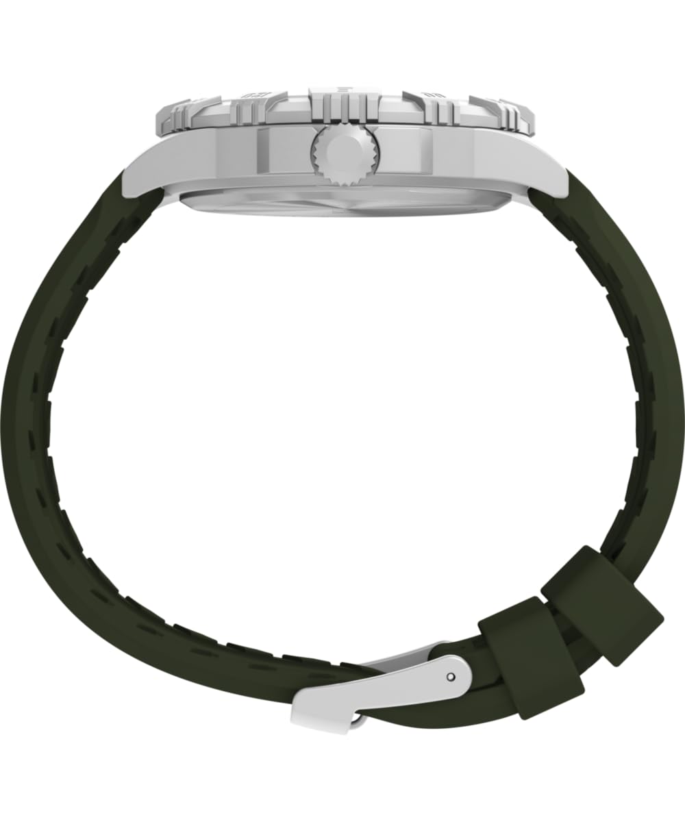 Timex TW4B32100 Expedition Ridge Herren-Armbanduhr, 43 mm, grünes Silikonarmband mit grünem Zifferblatt