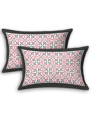 Image of LIVING ROOTS Jaipuri Hand Block Print King Cotton Bedsheet 86 * 104 inches (7 * 8.5 feet) with 2 Pillow Cover | 210 TC | Rich Fast Colour with No Colour Bleeding | (034-B)