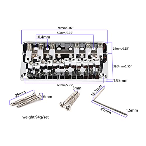 Yisawroy Chevalet de chevalet fixe en métal pour guitare électrique à 6 cordes – Durable – Chevalet de guitare à 6… - Les Beatles, Paul McCartney, John Lennon, RIngo Starr, George Harrison Yisawroy Chevalet de chevalet fixe en métal pour guitare électrique à 6 cordes - Durable - Chevalet de guitare à 6… – Image 4