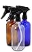 Vivaplex, 3, Large, 16 oz, Empty, Assorted Colors, Glass Spray Bottles with Black Trigger Sprayer