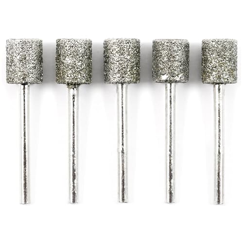 5 piezas de fresas de diamante cabeza cilíndrica 10mm miniatura 4