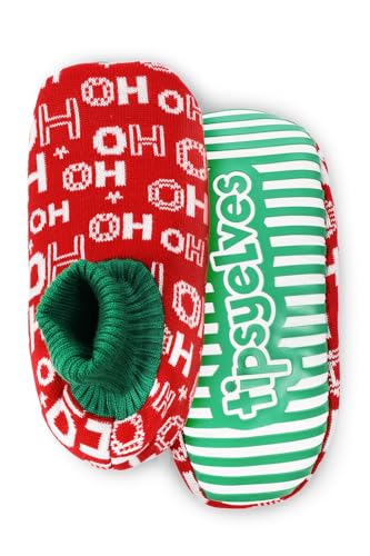 Image of Tipsy Elves Unisex Ugly Christmas Sweater Inspired Fuzzy Slipper Socks for Adults