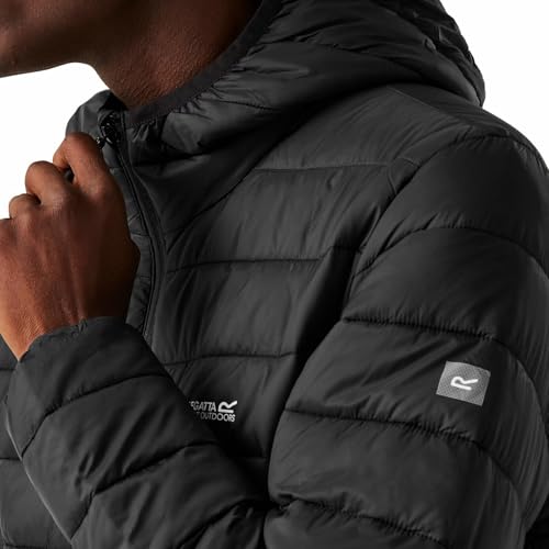 Regatta Chaqueta repelente al agua acolchada/acolchada Marizion con capucha para hombre, ligera y sin plumas, perfecta para actividades al aire libre, caminar, hacer senderismo y acampar - imagen 7