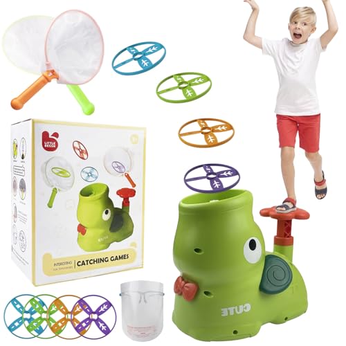 Chiluxendo Juguetes al Aire Libre(Verde), Frisbee, Flying Disc Launcher para Niña, Nueva Versión Lanzador de Juguete de Discos Voladores, para Niños y Niñas, Regalos Cumpleaños, Regalos Navidad