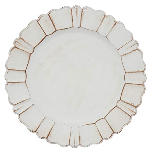 212 Main SARO Scalloped Ruffled Design Charger Plates - Set of 4