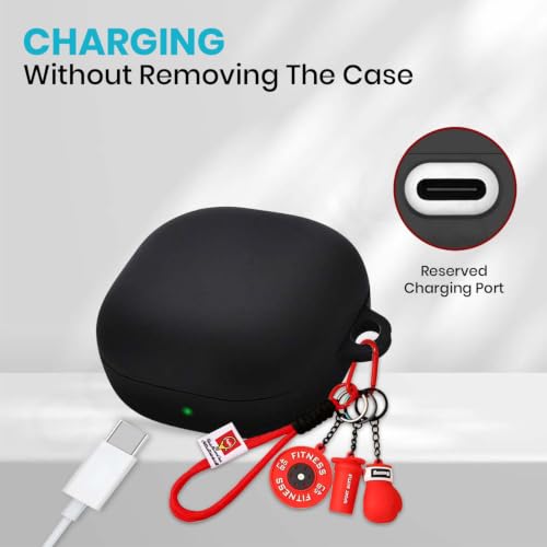 Image of Soft Silicone Case Cover for Samsung Galaxy Core with Gym Boxing Keychain (Red)