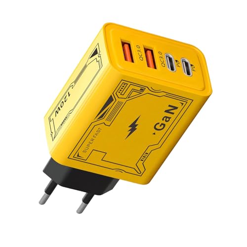 4 Port schnelles Ladegerät, schnelle Ladeblöcke,PD 120W tragbarer Ladewürfel - Outdoor -Reiseausrüstung, stilvoller Ladeziegel für Smartphones, Laptops