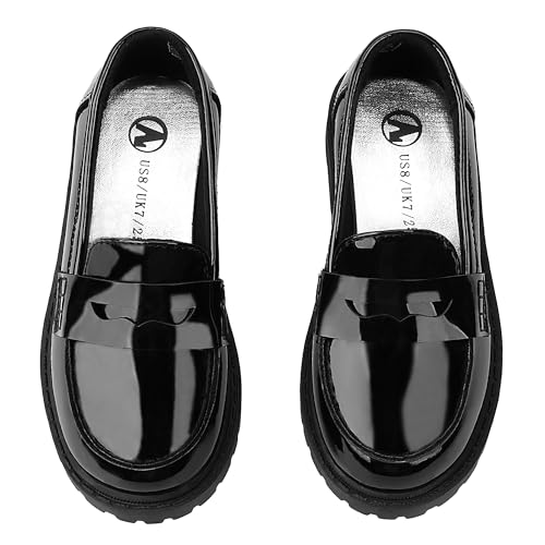 Girls Dress Shoes Chunky Loafers for Girl Platform Penny Loafers School Uniform Slip On Shoes4