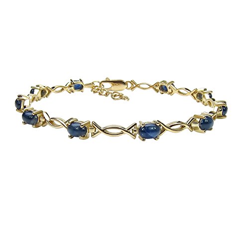 Preisvergleich Produktbild Goldancé - Damen Armband - 925 Silber, vergoldet - echte Edelsteine: Saphir - Länge 19cm - B216BS