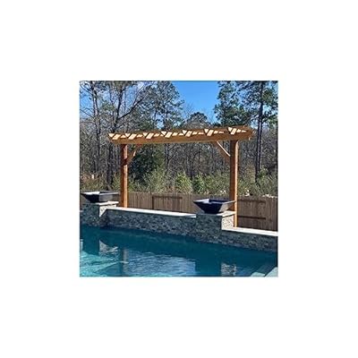 Pergola Depot Brim 16' Cedar Pergola Kit with 10' Posts and End Shape D