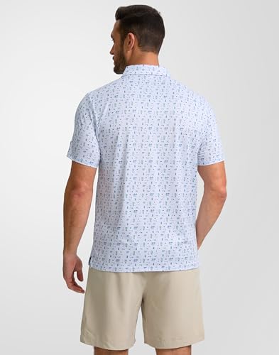 Image of Obla Mens Golf Polo Shirts Short Sleeve Dry Fit Performance Moisture Wicking Casual Print Collared Golf Shirts for Men
