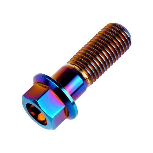 Image of Titanium Bolt M12 30 35 40 45 50 55 60 65 70 75 80 85 90mm Hex Small Flange Head for Motorcycle Car Modification Pack of 4 (M12x35mm Pitch 1.25, Burnt Blue)