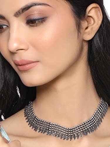 Adjustable Oxidised Beads Studded Choker Necklace (NK 4)