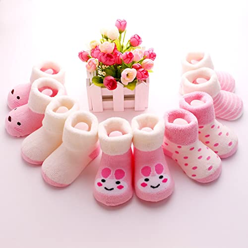 5 Pairs Baby Knitted Socks Set Cartoon Infants Anti-Slip Floor Socks Warm Winter Learning Walking Cotton Shoes2