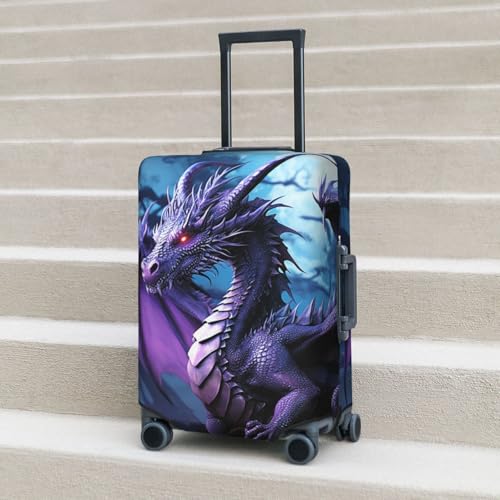 Purple Dragon Purple Moon Luggage Cover Personalized Elastic Washable Suitcase Cover Luggage Protector Auti-Scratch Suitcase Case Protector Fits 18-32 Inch Luggage 7