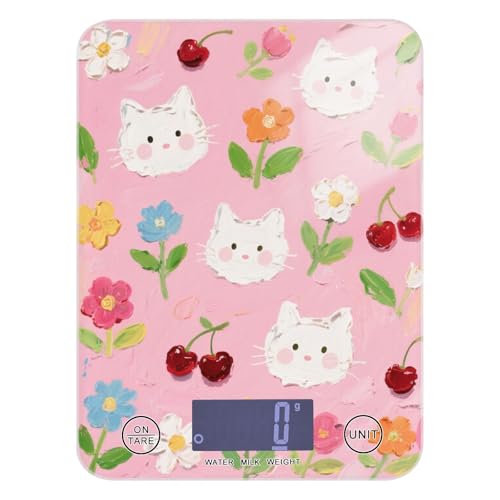 Báscula para - Bilancia digitale impermeabile per cucina, 5 kg/5 g, con 4 unità per arrostire cheto e perdita di peso (batterie non incluse)