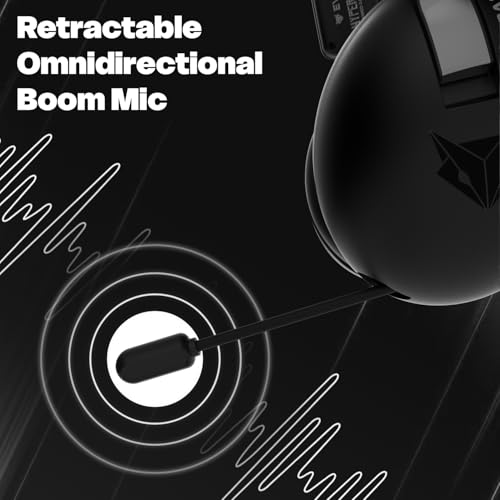 Image of EvoFox Hyperion 7.1 Gaming Headphones with Mic - Black, 50mm Drivers, Software Supported 7.1 Surround Sound, Retractable Mic, Wired (USB A + Type-C), Inline Controls, Over-Ear Swappable Ear Pads