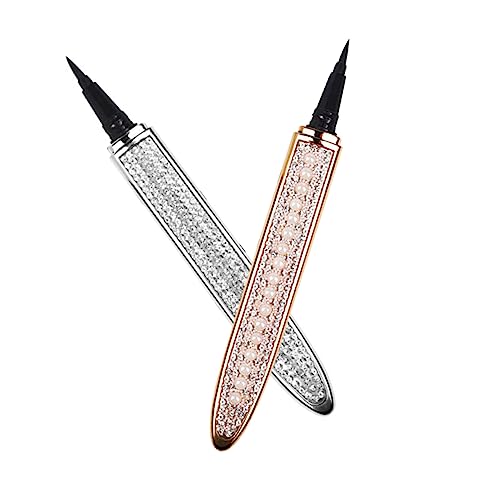 Beaupretty 2 Piezas Lápiz de Delineador de Ojos de Lápiz Eyeliner Autoadhesivo para Maquillaje de Mujeres Secado Rápido y Resistente al Agua Color y Plata Herramienta de Maquillaje