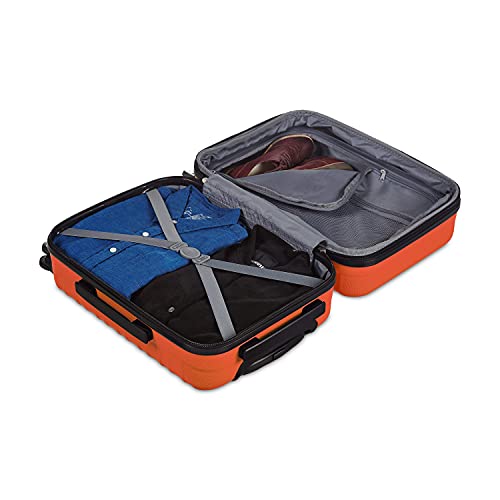 Amazon Basics Hardside koffer, handbagage, hard shell, ABS, kan mee aan boord, met 4 wieltjes, geschikt voor de meeste luchtvaartmaatschappijen, 55 cm, donker oranje - Image 4
