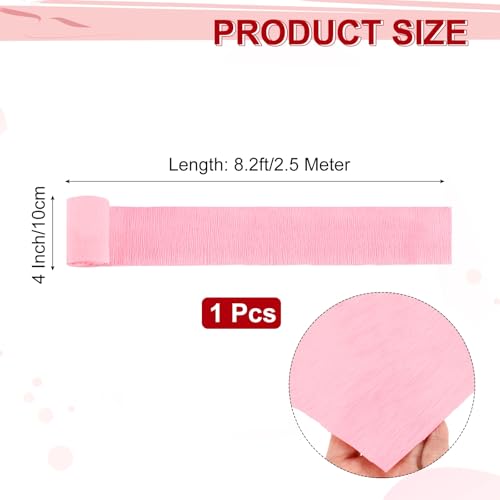 Image of MECCANIXITY Crepe Paper Roll 8.2ft Long 4 Inch Wide for Wedding Ceremony Various Large Festivals Decoration, Pink