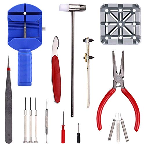 Diy Crafts 10446 Watch Jewelry Repair Tool Kit With Back Opener Band Pin Strap Link Remover, Multicolor