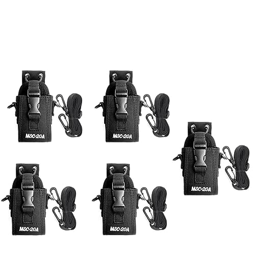 BAOFENG Two Way Radio Strong NylonBag Radio Holster, 3in 1 Protection Case for UV-5R Series UV-82 UV-9R Pro UV-9R Plus BF-888S Ham Radio(Black,5 Pack)