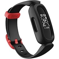 Fitbit Google Fitbit Ace 3 Activity Tracker for Kids 6+, Black/Racer Red, One Size (Renewed)