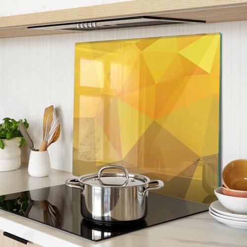 Planche à découper en verre 60x52 cm rectangulaire motif triangles géométriques - 3