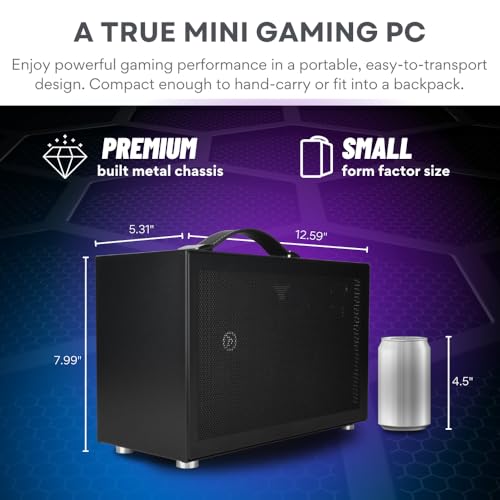 Image of LAN Gamer 8.1L Mini ITX Desktop RTX 5060 Ti 8GB, Intel 20-Core Ultra 7 265KF, 32GB DDR5 RAM, 2TB Gen4 NVMe SSD, SFF PC w /Windows 11 Pro, 3-Year Warranty, RGB Keyboard+Mouse, Internal Wi-Fi 6E (Black)