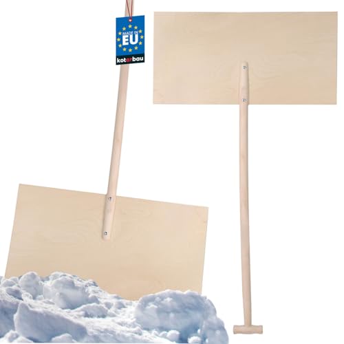 KOTARBAU® Schneeschieber Holz mit Stiel 75x38 cm Holzschneeschaufel Sperrholz | Kinderschneeschaufeln Schneeschaufeln Schnee Schüppe Schneeschaufel Holzstiel | Schneeschaufel aus Holz
