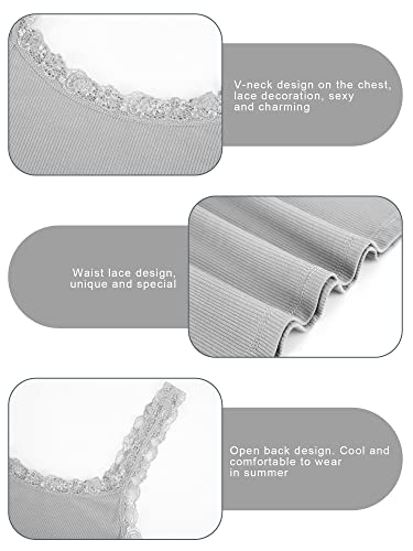 Sintege 3 Pcs Women's Lace Patchwork Tank Top Lace Camisole Tank Sleeveless Cami Crop Lacework Trim Y2k Tops4