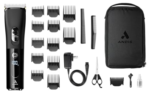 Andis 560547 Envision Cordless High-Speed Hair Clipper, 21-Piece Kit, Adjustable Blade, 1.5” LED Digital Display Screen, Black - image 2