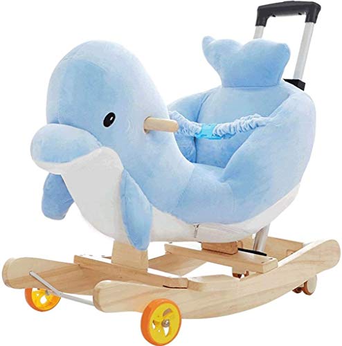 ZHANGYUEFEIFZ Schaukelpferd Plüsch Schaukeltier Pferd Rocking Pferd Kinder Delphin Stuhl Baby Trojan Spielzeug Geschenk…