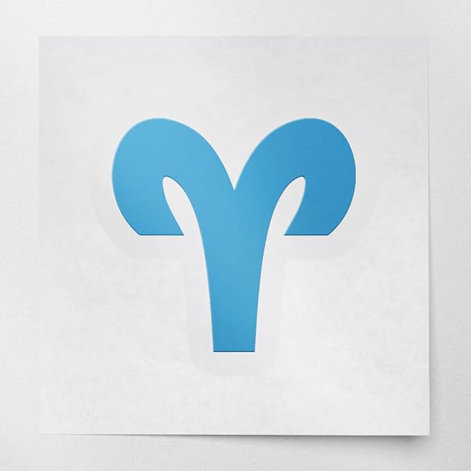 Decal Stickers of Odiac Signs Aries Icon Symbol (Azure Blue) (Set of 2) Premium Waterproof Vinyl Decal Stickers for Laptop Phone Accessory Helmet Car Window Mug Tuber Cup Door -ANDstic017782BE040522