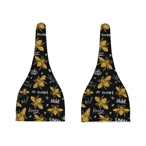 Hohey Bee Golden Embroidery Baby Hats 0-6 Months Adjustable Top Knot Stretchy Soft Newborn Hats Baby Boy Girl Beanie3