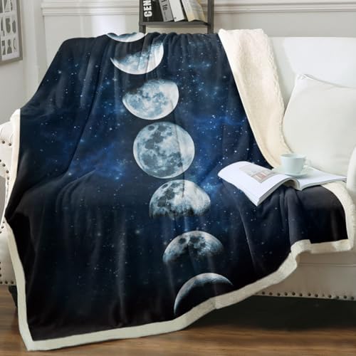 Sleepwish Lunar Eclipse Fleece Throw Blanket for Couch Chair Fuzzy Dark...