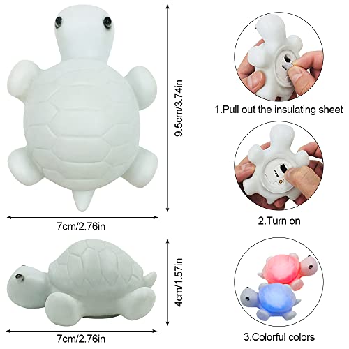 AFUNTA 4 luces nocturnas LED Tortuga para niños miniatura 5
