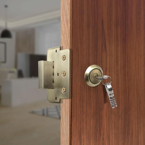 Image of VOLO Heavy Duty Tri-Bolt Rim Lock - Secure Dead Lock with Keys for Main Door, Single & Double Doors, Left & Right-Handed Use - Ideal for Home & Office (Pack of 1) (MT-04 (Antique))
